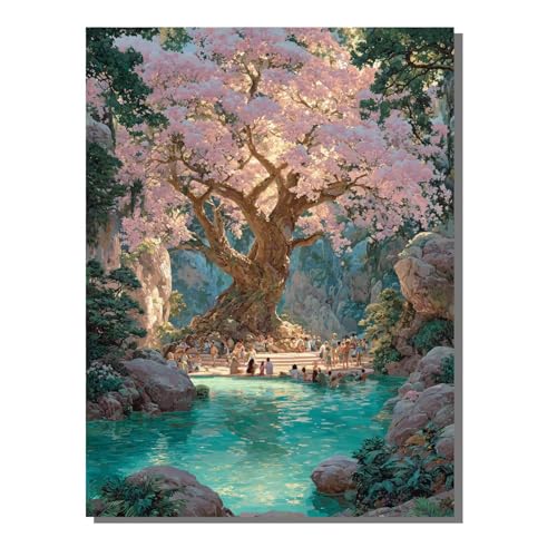 5D Diamond Painting Erwachsene, Diamant Malerei Kinder Anfänger, DIY Landschaft Baum Diamant Painting Bilder Erwachsene Bastelset Als Geschenk Zur Entspannung und Als Wanddeko 50 x 70 cm SYLF46 von YALNSENN