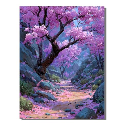 5D Diamond Painting Erwachsene, Diamant Malerei Kinder Anfänger, DIY Landschaft Baum Diamant Painting Bilder Erwachsene Bastelset Als Geschenk Zur Entspannung und Als Wanddeko 60x80 cm SYLF99 von YALNSENN