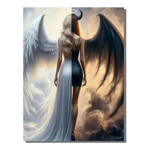 Engel Dämon Diamond Painting Erwachsene, 5D Diamant Kunst Kinder Kits, DIY Erwachsene Mosaikherstellung Basteln Diamant Malerei Bilder Set für Weihnachten Wanddekoration, Geschenke 60x80 cm SYLF1 Engel Dämon Diamond Painting Erwachsene, 5D Diamant Kunst Kinder Kits, DIY Erwachsene Mosaikherstellung Basteln Diamant Malerei Bilder Set für Weihnachten Wanddekoration, Geschenke 60x80 cm SYLF1 von YALNSENN