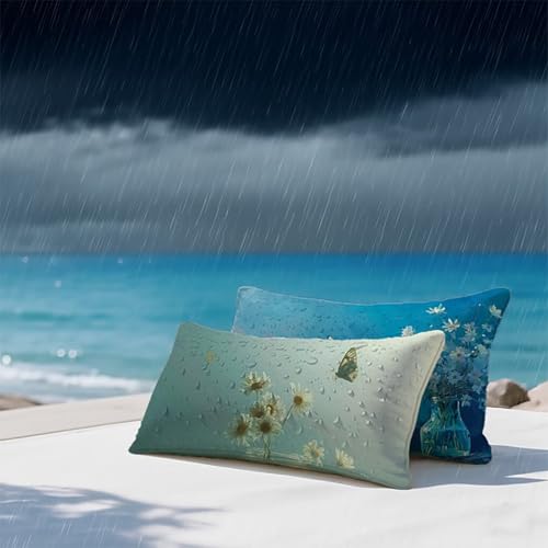 Kissenbezug 70 x 90cm Blume 2er Set Sofakissen Vase Muster Outdoor Kissen Rechteck Wasserfestem Superweichem Unsichtbarer Reißverschluss Beidseitiger Druck Boho Dekokissen Gilt Wohnzimmer BY7 T-4 Kissenbezug 70 x 90cm Blume 2er Set Sofakissen Vase Muster Outdoor Kissen Rechteck Wasserfestem Superweichem Unsichtbarer Reißverschluss Beidseitiger Druck Boho Dekokissen Gilt Wohnzimmer BY7 T-4 von YALNSENN