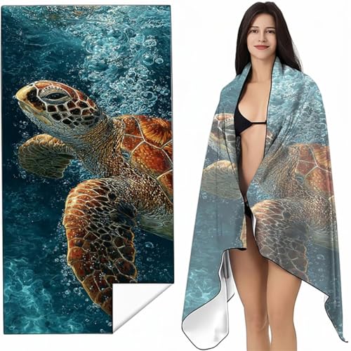 Mikrofaser Strandtuch 100x200 cm Gelb Stranddecke Intimer Druckknopf, Saugfähig Sandfreies Schnell Trocknendes, Weiches Leichtes MeeresschildkröTen Strandtuch XXL für Strand Reise Schwimmen SYL5 A-Z Mikrofaser Strandtuch 100x200 cm Gelb Stranddecke Intimer Druckknopf, Saugfähig Sandfreies Schnell Trocknendes, Weiches Leichtes MeeresschildkröTen Strandtuch XXL für Strand Reise Schwimmen SYL5 A-Z von YALNSENN