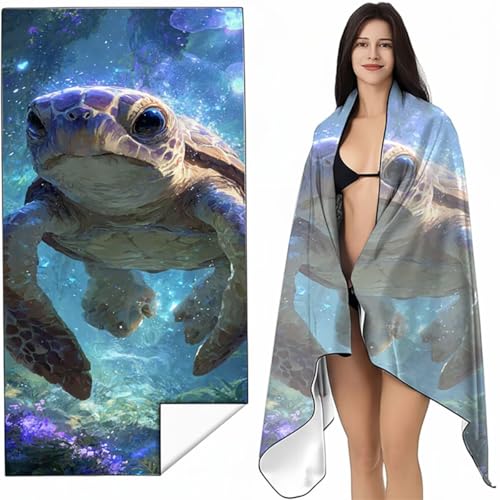 Mikrofaser Strandtuch 70 x 140cm Blau Stranddecke Intimer Druckknopf, Saugfähig Sandfreies Schnell Trocknendes, Weiches Leichtes MeeresschildkröTen Strandtuch XXL für Strand Reise Schwimmen SYL7 0-8 Mikrofaser Strandtuch 70 x 140cm Blau Stranddecke Intimer Druckknopf, Saugfähig Sandfreies Schnell Trocknendes, Weiches Leichtes MeeresschildkröTen Strandtuch XXL für Strand Reise Schwimmen SYL7 0-8 von YALNSENN