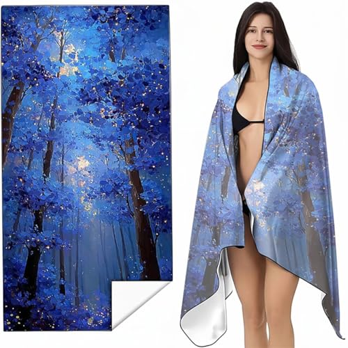 Strandtuch Mikrofaser Handtuch Groß Blau 70 x 140cm, Microfaser Handtücher Kompakt und Sandfest, Leicht und chnelltrocknend Gym Handtuch für Travel, Strand, Sauna, mit Tasche Pflanze SYL7 O-M Strandtuch Mikrofaser Handtuch Groß Blau 70 x 140cm, Microfaser Handtücher Kompakt und Sandfest, Leicht und chnelltrocknend Gym Handtuch für Travel, Strand, Sauna, mit Tasche Pflanze SYL7 O-M von YALNSENN