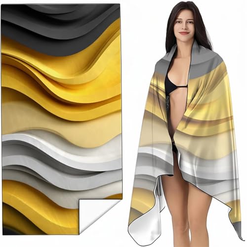 Strandtuch Mikrofaser Handtuch Groß Gelb 60x120 cm, Microfaser Handtücher Kompakt und Sandfest, Leicht und chnelltrocknend Gym Handtuch für Travel, Strand, Sauna, mit Tasche Abstrakt SYL3 4-8 Strandtuch Mikrofaser Handtuch Groß Gelb 60x120 cm, Microfaser Handtücher Kompakt und Sandfest, Leicht und chnelltrocknend Gym Handtuch für Travel, Strand, Sauna, mit Tasche Abstrakt SYL3 4-8 von YALNSENN