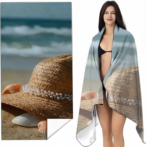 Strandtuch Mikrofaser Handtuch Groß Rosa 90 x 180cm, Microfaser Handtücher Kompakt und Sandfest, Leicht und chnelltrocknend Gym Handtuch für Travel, Strand, Sauna, mit Tasche Landschaft SYL1 3-4 von YALNSENN