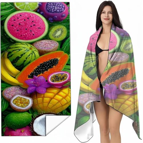 Strandtuch XXL 70 x 140cm Rot Strandmatte Sandfreies Schnell Trocknendes Intimer Druckknopf, Weiches Leichtes Obst Mikrofaser Strandtuch Damen Herren für Reise Urlaub Schwimmen Campin SYL6 P-B Strandtuch XXL 70 x 140cm Rot Strandmatte Sandfreies Schnell Trocknendes Intimer Druckknopf, Weiches Leichtes Obst Mikrofaser Strandtuch Damen Herren für Reise Urlaub Schwimmen Campin SYL6 P-B von YALNSENN