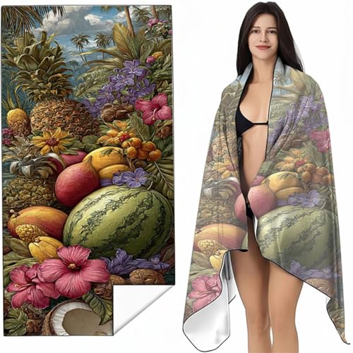 Strandtuch XXL 90 x 180cm Gelb Strandmatte Sandfreies Schnell Trocknendes Intimer Druckknopf, Weiches Leichtes Pflanze Mikrofaser Strandtuch Damen Herren für Reise Urlaub Schwimmen Campin SYL8 0-N Strandtuch XXL 90 x 180cm Gelb Strandmatte Sandfreies Schnell Trocknendes Intimer Druckknopf, Weiches Leichtes Pflanze Mikrofaser Strandtuch Damen Herren für Reise Urlaub Schwimmen Campin SYL8 0-N von YALNSENN