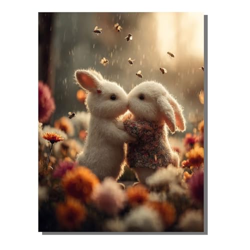 Tier Kaninchen Diamond Painting Erwachsene, 5D Diamant Kunst Kinder Kits, DIY Erwachsene Mosaikherstellung Basteln Diamant Malerei Bilder Set für Wanddekoration, Geschenke 50 x 70 cm SYLF54 Tier Kaninchen Diamond Painting Erwachsene, 5D Diamant Kunst Kinder Kits, DIY Erwachsene Mosaikherstellung Basteln Diamant Malerei Bilder Set für Wanddekoration, Geschenke 50 x 70 cm SYLF54 von YALNSENN
