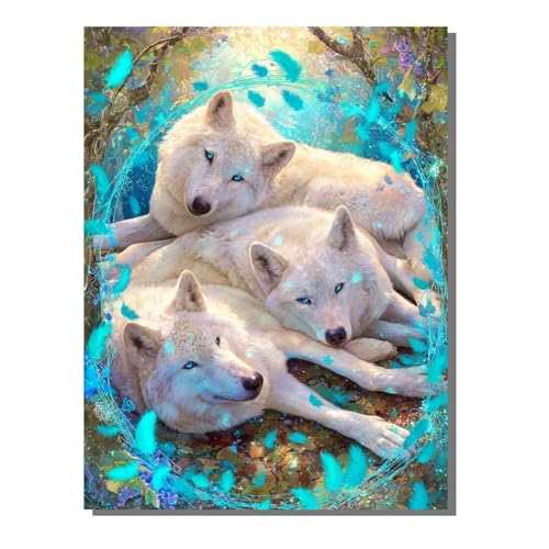 Tier Wolf Diamond Painting Erwachsene, 5D Diamant Kunst Kinder Kits, DIY Erwachsene Mosaikherstellung Basteln Diamant Malerei Bilder Set für Weihnachten Wanddekoration, Geschenke 30x40 cm SYLF794 Tier Wolf Diamond Painting Erwachsene, 5D Diamant Kunst Kinder Kits, DIY Erwachsene Mosaikherstellung Basteln Diamant Malerei Bilder Set für Weihnachten Wanddekoration, Geschenke 30x40 cm SYLF794 von YALNSENN