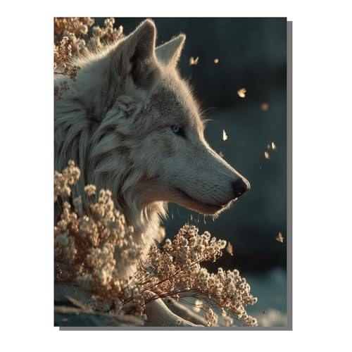Tier Wolf Diamond Painting Erwachsene, 5D Diamant Kunst Kinder Kits, DIY Erwachsene Mosaikherstellung Basteln Diamant Malerei Bilder Set für Weihnachten Wanddekoration, Geschenke 80x100 cm SYLF18 Tier Wolf Diamond Painting Erwachsene, 5D Diamant Kunst Kinder Kits, DIY Erwachsene Mosaikherstellung Basteln Diamant Malerei Bilder Set für Weihnachten Wanddekoration, Geschenke 80x100 cm SYLF18 von YALNSENN