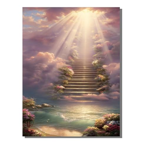 Treppe Landschaft Diamond Painting Erwachsene, 5D Diamant Kunst Kinder Kits, DIY Erwachsene Mosaikherstellung Basteln Diamant Malerei Bilder Set für Wanddekoration, Geschenke 80x100 cm SYLF325 Treppe Landschaft Diamond Painting Erwachsene, 5D Diamant Kunst Kinder Kits, DIY Erwachsene Mosaikherstellung Basteln Diamant Malerei Bilder Set für Wanddekoration, Geschenke 80x100 cm SYLF325 von YALNSENN
