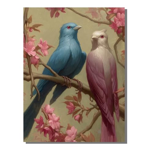 Vogel Blume Diamond Painting Erwachsene, 5D Diamant Kunst Kinder Kits, DIY Erwachsene Mosaikherstellung Basteln Diamant Malerei Bilder Set für Weihnachten Wanddekoration, Geschenke 80x100 cm SYLF796 von YALNSENN