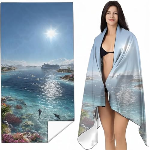 YALNSENN Mikrofaser Strandtuch 60x120 cm Blau Stranddecke Intimer Druckknopf, Saugfähig Sandfreies Schnell Trocknendes, Weiches Leichtes Delphin Strandtuch XXL für Strand Reise Schwimmen SYL3 9-7 YALNSENN Mikrofaser Strandtuch 60x120 cm Blau Stranddecke Intimer Druckknopf, Saugfähig Sandfreies Schnell Trocknendes, Weiches Leichtes Delphin Strandtuch XXL für Strand Reise Schwimmen SYL3 9-7 von YALNSENN