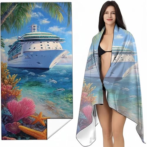 YALNSENN Mikrofaser Strandtuch 90 x 180cm Orange Farbe Stranddecke, Saugfähig Sandfreies Schnell Trocknendes, Weiches Leichtes Kreuzfahrtschiff Strandtuch XXL für Strand Reise Schwimmen SYL9 J-0 von YALNSENN