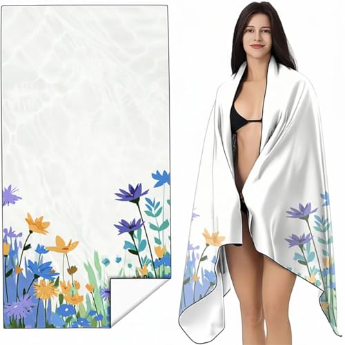 YALNSENN Mikrofaser Strandtuch 90x200 cm Blau Stranddecke Intimer Druckknopf, Saugfähig Sandfreies Schnell Trocknendes, Weiches Leichtes Pflanze Strandtuch XXL für Strand Reise Schwimmen SYL7 C-7 YALNSENN Mikrofaser Strandtuch 90x200 cm Blau Stranddecke Intimer Druckknopf, Saugfähig Sandfreies Schnell Trocknendes, Weiches Leichtes Pflanze Strandtuch XXL für Strand Reise Schwimmen SYL7 C-7 von YALNSENN