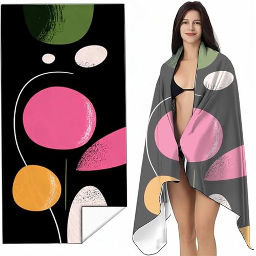 YALNSENN Mikrofaser StrandtuchGrüN 60x120 cm Handtücher Schnelltrocknend-Ultra Leicht Sandfreies Damen Tragbares XL Abstrakt Badehandtuch für Outdoor Reisen Sport Wandern Fitness Sauna SYL6 4-7 von YALNSENN