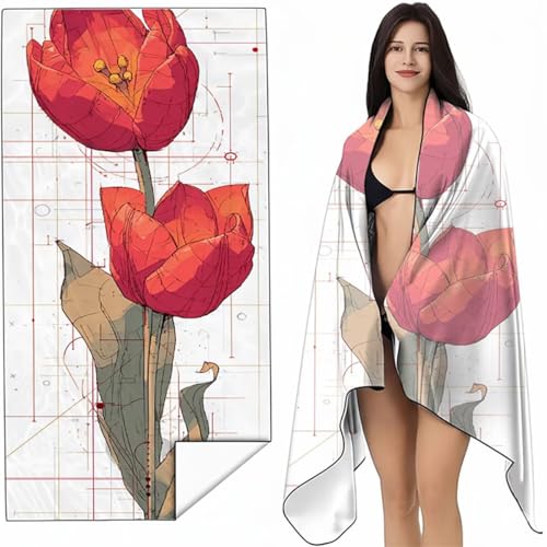 YALNSENN Mikrofaser StrandtuchRot 90 x 180cm Handtücher Schnelltrocknend-Ultra Leicht Sandfreies Damen Tragbares XL Pflanze Badehandtuch für Outdoor Reisen Sport Wandern Fitness Sauna SYL4 N-2 YALNSENN Mikrofaser StrandtuchRot 90 x 180cm Handtücher Schnelltrocknend-Ultra Leicht Sandfreies Damen Tragbares XL Pflanze Badehandtuch für Outdoor Reisen Sport Wandern Fitness Sauna SYL4 N-2 von YALNSENN