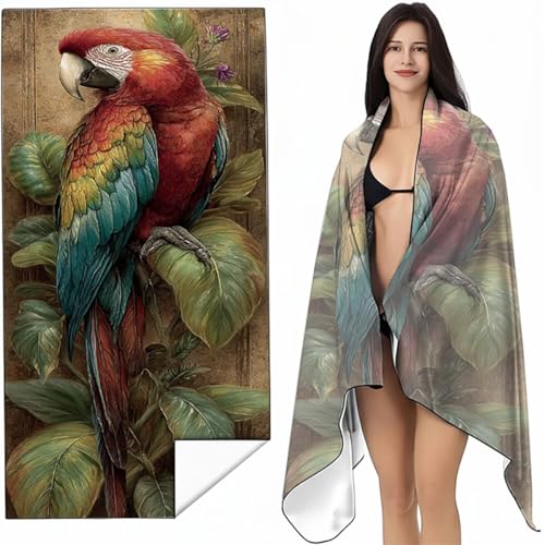 YALNSENN Strandtuch Mikrofaser Handtuch Groß Rot 60x120 cm, Microfaser Handtücher Kompakt und Sandfest, Leicht und chnelltrocknend Gym Handtuch für Travel, Strand, Sauna, mit Tasche Papagei SYL1 A-7 YALNSENN Strandtuch Mikrofaser Handtuch Groß Rot 60x120 cm, Microfaser Handtücher Kompakt und Sandfest, Leicht und chnelltrocknend Gym Handtuch für Travel, Strand, Sauna, mit Tasche Papagei SYL1 A-7 von YALNSENN