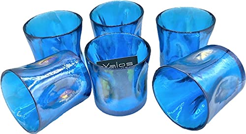 YALOS Set mit 6 bunten Gläsern Murano Collection Happy Drink Gläser Wasser Likör Ø 90 x H mm.90 mm, Muranoglas Made in Italy (Blue Sky / Grasgrün) (Blau Sky) von YALOS
