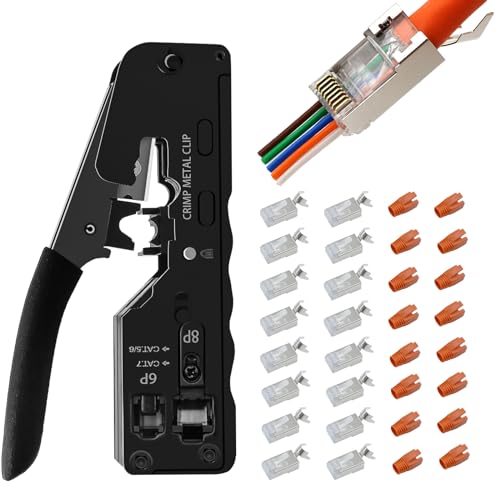 YALYAYA Rj45 Crimpzange Set Netzwerk Werkzeug set für Netzwerkstecker CAT5/CAT6/CAT7 lan Stecker Pass Through Crimpwerkzeug 6P 8P Telefonestecke von YALYAYA