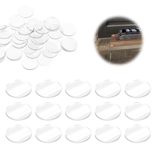 YALiya 40 Stück Möbelpuffer Transparente Anti-Rutsch-Punkte Transparent Selbstklebend Schutzpuffer,25mm,Selbstklebend Anti-Rutsch-Punkte Elastikpuffer,für Glasplatten Türen,Tisch,Schränke,Esstisch von YALiya
