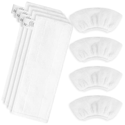 8 Stück Mikrofaser Tuchset Kompatibel mit Kärcher Easyfix SC1 SC2 SC3 SC4 SC5 Dampfreiniger Zubehör, Waschbar Mikrofaserbezug Bodendüse für Alle Böden (4 Bodendüse + 4 Handdüsen) von YAMAIDUO