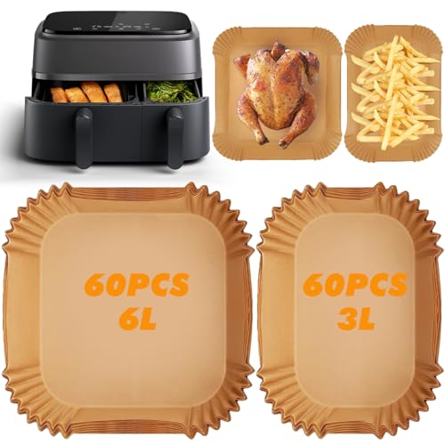 YAMAIDUO 120 Stück Backpapier für Heißluftfritteuse Kompatibel mit Philips, Antihaft Ölfest Airfryer Backpapier Rechtecke 6L/3L BPA-frei, Airfryer Zubehör Kompatibel mit Philips Dual 3000/5000 Series von YAMAIDUO