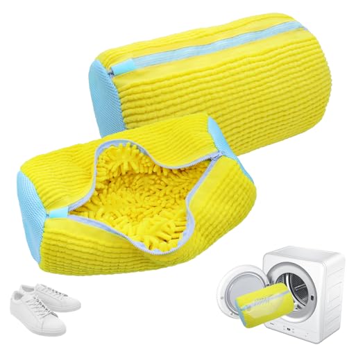 YAMAIDUO 2er Pack Schuhwaschbeutel Waschmaschine, Wiederverwendbarer Anti-Verformung Schuhbeutel Waschmaschine 360° mit Verstecktem Reißverschluss, Wäschesack Schuhe für Alle Schuharten & Größen, Gelb YAMAIDUO 2er Pack Schuhwaschbeutel Waschmaschine, Wiederverwendbarer Anti-Verformung Schuhbeutel Waschmaschine 360° mit Verstecktem Reißverschluss, Wäschesack Schuhe für Alle Schuharten & Größen, Gelb von YAMAIDUO