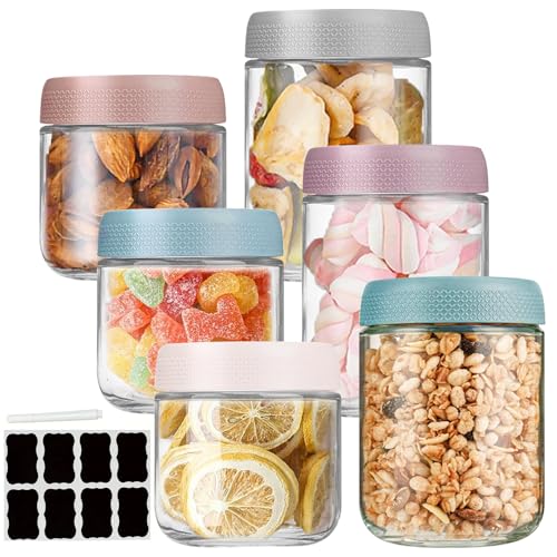 YAMAIDUO 6 Stück Overnight Oats Gläser, 350/500 ml Einmachgläser mit Schraubdeckel, Multifunktionale Kleine Gläser mit Deckel für Salat, Chutney, Joghurt, Marmelade als Meal Prep Gläsar Mason Jar YAMAIDUO 6 Stück Overnight Oats Gläser, 350/500 ml Einmachgläser mit Schraubdeckel, Multifunktionale Kleine Gläser mit Deckel für Salat, Chutney, Joghurt, Marmelade als Meal Prep Gläsar Mason Jar von YAMAIDUO