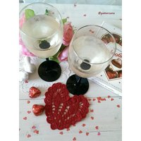 Häkeln Herz Servietten Dekor Valentinstag Geschenk Untersetzer Häkeldeckchen Tischdeko von YAMARSANA