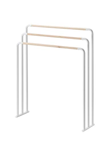 Yamazaki 7467 PLAIN Bath Towel Hanger, white, Steel / Wood, 70 x 19 x 83 cm von YAMAZAKI