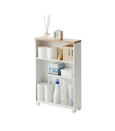 Semi-Closed storage cart - Tower - white von YAMAZAKI