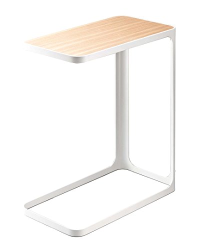 Yamazaki 7202 Frame Beistelltisch, weiß, Stahl/Holz, Minimalistisches Design, 24 x 45 x 52 cm (LxBxH) von YAMAZAKI