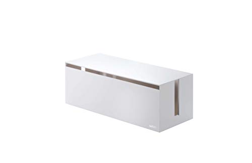 Yamazaki 2707 WEB Kabelbox, weiß, PC-ABS Harz, Minimalistisches Design, 40 x 15,5 x 14,5 cm (LxBxH) von YAMAZAKI