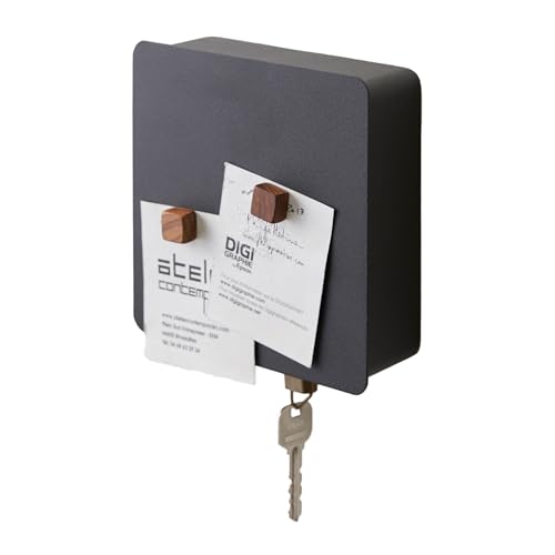 YAMAZAKI 4800 TOWER Magnetischer Schlüsselkasten, schwarz, Stahl, minimalistisch, 15.8 x 5.5 x 15.8 cm von YAMAZAKI