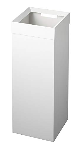 Yamazaki 4488 TOWER Mülleimer, weiß, Stahl, Minimalistisches Design, 22,5 x 22,5 x 60 cm (LxBxH) von YAMAZAKI