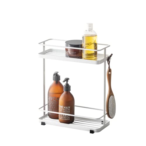 YAMAZAKI Tower, Badezubehör Etagere Home Badregal – Badezimmer Dusche Aufbewahrungshalter, Caddy Regal Organizer, Legierter Stahl, Weiß, Short von YAMAZAKI