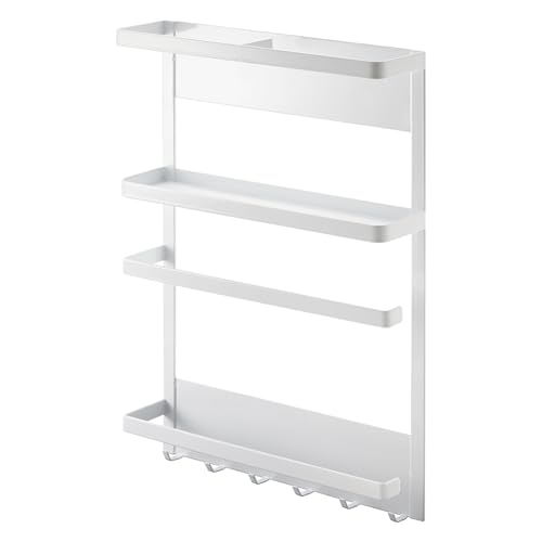 Yamazaki 2744 TOWER Magnetisches Regal, weiß, Stahl, Minimalistisches Design, 24,5 x 6,5 x 34 cm (LxBxH) von YAMAZAKI