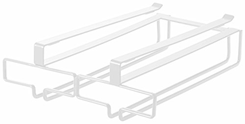 YAMAZAKI Undershelf Stemware Holder Home Weinglasregal unter dem Regal – Hängender Aufbewahrungshalter | Stahl, Legierter, weiß von YAMAZAKI