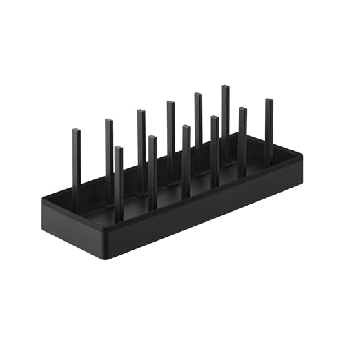 Yamazaki 1362 Breitenverstellbarer Topf- & Pfannen-Organizer, schwarz, ABS Harz/Silikon, minimalistisch, 40 x 14,1 x 14 cm (L x B x H) von YAMAZAKI