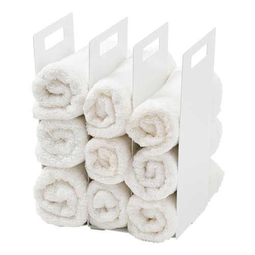 Yamazaki 4316 Tower Towel Organizers (Set of 2), White, Steel, 14.5 x 14.5 x 30 cm von YAMAZAKI