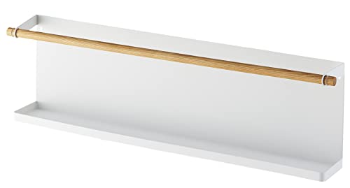 Yamazaki 5475 Tosca Wandregal, weiß, Stahl/Holz, Minimalistisches Design von YAMAZAKI