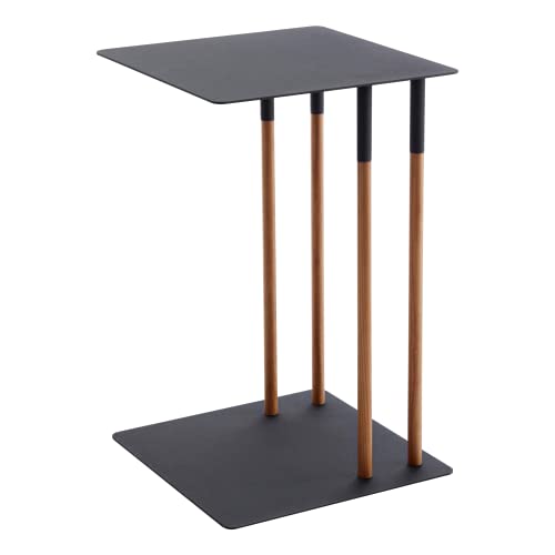 YAMAZAKI 4804 Plain Beistelltisch, schwarz, Stahl/Holz, minimalistisch, 35 x 35 x 55 cm von YAMAZAKI