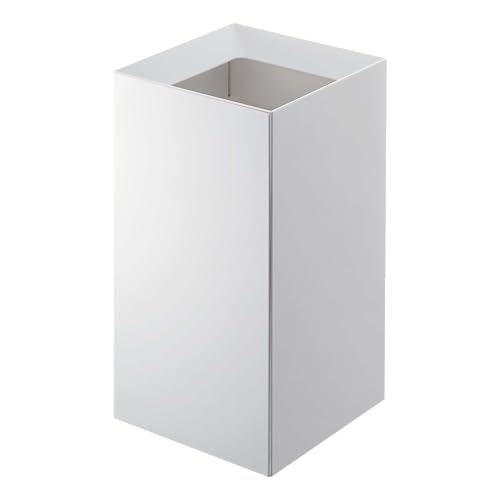 YAMAZAKI Home Trash Can – Moderner offener Mülltonnenkorb mit Griff, Kunststoff, kurz, 9 Liter, Griffe, Deckel, keine Montage erforderlich, Weiß von YAMAZAKI
