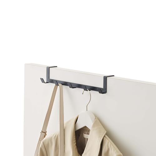 Yamazaki 7650 SMART Türgarderobe, schwarz, Stahl, Minimalistisches Design von YAMAZAKI