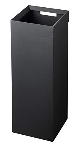 Yamazaki 4489 TOWER Mülleimer, schwarz, Stahl, Minimalistisches Design, 22,5 x 22,5 x 60 cm (LxBxH) von YAMAZAKI