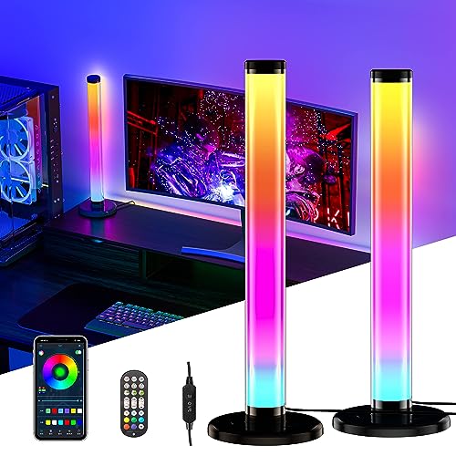 YAMYONE 360°Smart RGB Lightbar, 42cm LED Gaming Beleuchtung, 16 Mio. Dimmbar Sync mit Musik APP Steuerung Fernbedienung Zimmer Deko Ambient Gaming Stimmungslicht (42CM-Runden) von YAMYONE