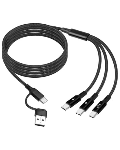 YANBORONSN USB C Verteiler 5 in 1, Multi USB C Ladekabel mit 3 Ports, USB A/C zu 3x Type C Mehrfach Ladekabel für Telefon, Tablet, Laptop(1,2m) von YANBORONSN