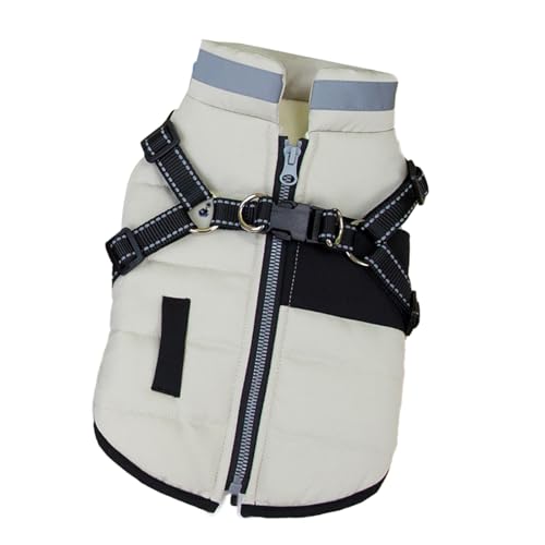 Hundemantel mit zwei Beinen für Outdoor-Aktivitäten, warme Einlagen, winddicht, reflektierende Riemen, Jumpsuits für kleine Größen von YANBOYI