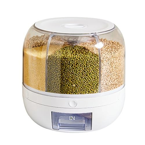 YANBOYI Multigrain Vorratsbehälter mit 6 Fächern 360 Grad drehbarer Reisspender Küche Trockene Müslikörner von YANBOYI